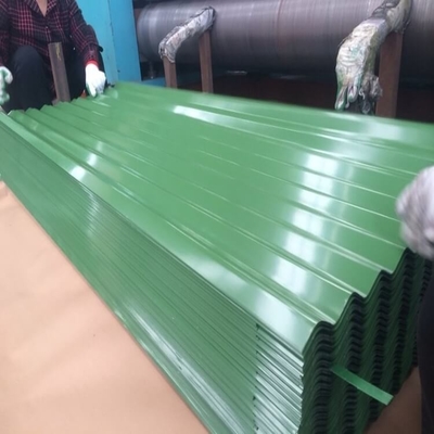 PE 30-275g/M2는 금속 지붕 패널 RAL 9012 착색된 파형 금속 시트를 녹색으로 만듭니다
