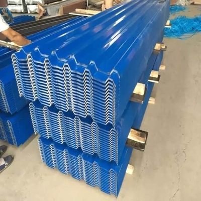 ISO 18001 JIS 청색 금속 루프 패널 7-30um은 코팅된 파형 판을 착색합니다