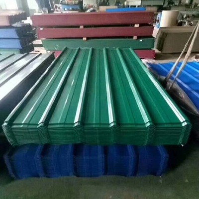 직류 전기로 자극된 0.4mm-3.0mm 두께 PPGI 지붕 시트는 600mm-1250mm 폭을 주름지게 했습니다