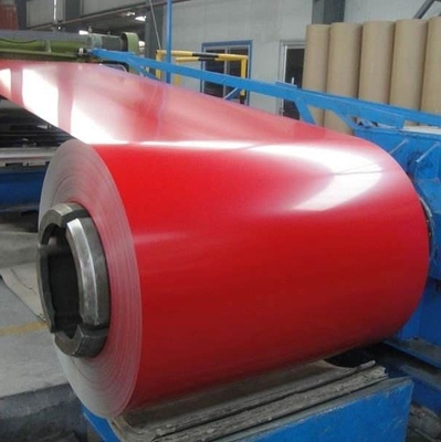 ISO9001 빨간 기채색 아연도강 코일 Gi 시트 제로 반짝이는 장식물 PPGI 610 밀리미터